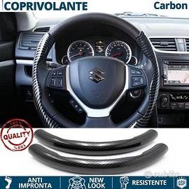 COPRIVOLANTE per SUZUKI Effetto FIBRA CARBONIO Ner