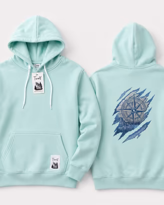 Felpa con cappucio Twolf Rosa dei Venti Green MAn