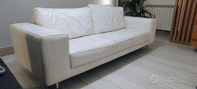 Divano Adile in pelle bianca 3 sedute