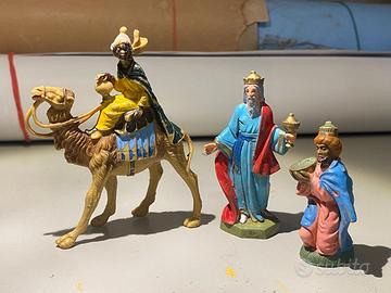 Statuine presepe re Magi in plastica