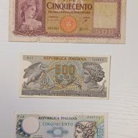 Lotto 3 banconote da 500 Lire 

Banconota 500 Lire