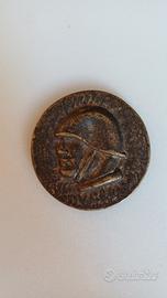 medaglione mussolini in ottone