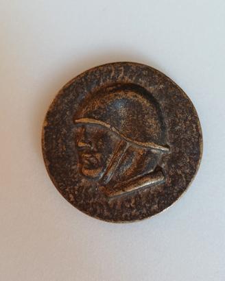 medaglione mussolini in ottone