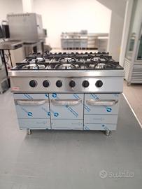 Cucina a gas con 6 fuochi e triplo vano linea 90