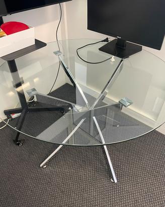Tavolo tondo vetro e metallo diametro 110cm