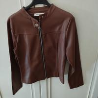 giubbino marrone eco pelle 