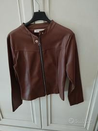 giubbino marrone eco pelle 