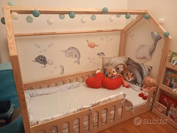 Mon lit cabane le montessoriano e materasso 160x80