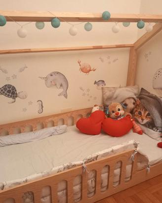 Mon lit cabane le montessoriano e materasso 160x80