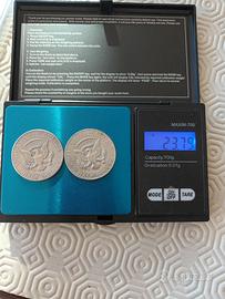 Set 2 monete mezzo Dollaro "Kennedy"-Argento 1964