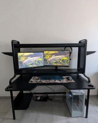 Scrivania gaming IKEA FREDDE nera 185x74x146