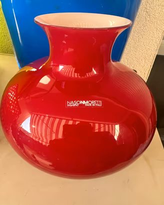 Vaso NasonMoretti Murano Antares Medio Rosso