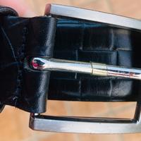 Cintura Nera Pelle Andrea Bruni - Croc Print