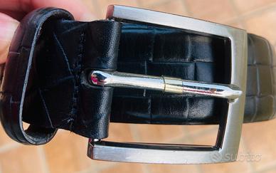 Cintura Nera Pelle Andrea Bruni - Croc Print