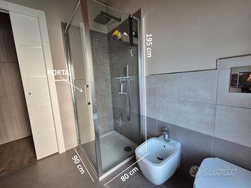 Box Doccia alluminio 80x90 - vetro 6 mm