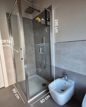Box Doccia alluminio 80x90 - vetro 6 mm