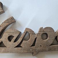insegna logo vespa piaggio in legno antico