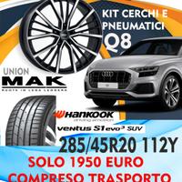 Cerchi in lega con pneumatici audi q8 20