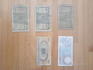 Banconote 50 lire e 500 lire repubblica italiana 