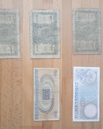 Banconote 50 lire e 500 lire repubblica italiana 