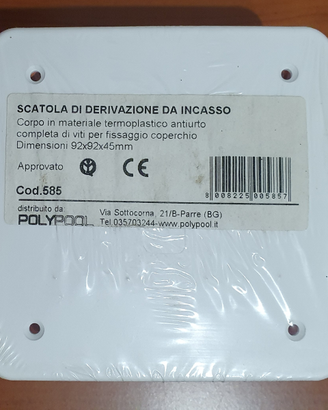 Scatola derivazione da incasso POLYPOOL 92x92x45mm