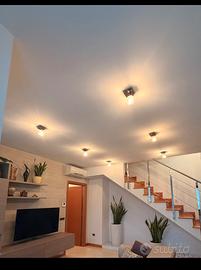 6 faretti da  soffitto in vetro e cromo