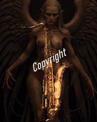 quadro moderno stampa NUOVO su tela SAX DI DEMONYA