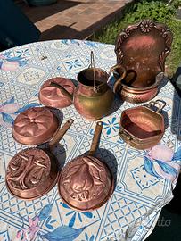 Set 7 stampi da parete in rame vintage