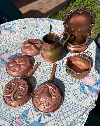 Set 7 stampi da parete in rame vintage