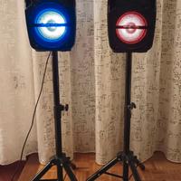 Coppia casse bluetooth + stativi
