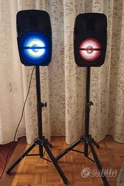 Coppia casse bluetooth + stativi