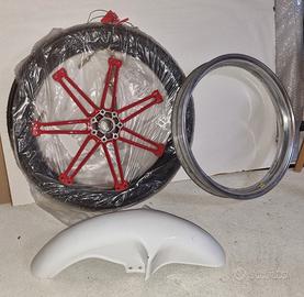 Ruota+gomma nuova+parafango Malanca Ob one 125