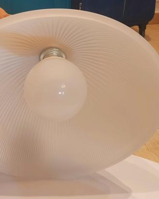 Lampadario a campana in vetro satinato 