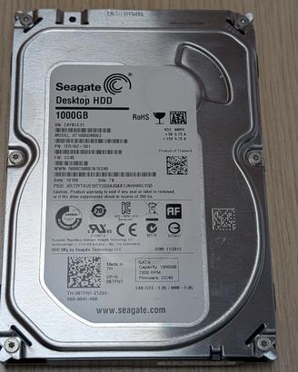 Hard disk HDD Seagate 1Tb, 7200rpm, sata, Test OK