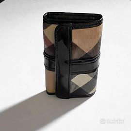 Portachiavi Burberry in pelle donna motivo tartan