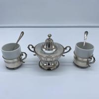 2 tazzine da caffe' su base argento