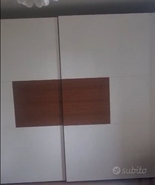 Armadio camera da letto bianco con ante scorrevoli