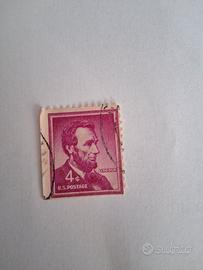 francobollo da 4 c.A. lincoln stati uniti raro