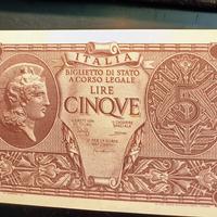 5 LIRE 1944 LUOGOTENENZA SPL