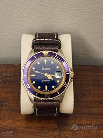Bulova submariner purple e gold