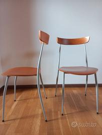 Coppia sedie legno e metallo