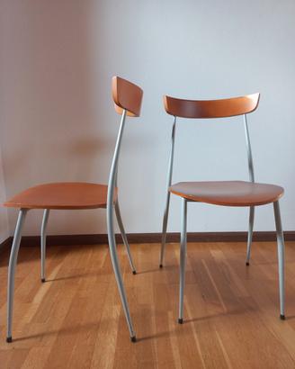 Coppia sedie legno e metallo