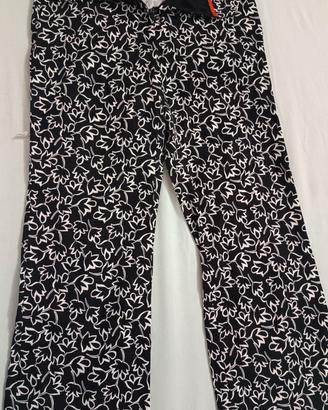 Pantaloni donna MAX&Co.floreali bianchi e neri
