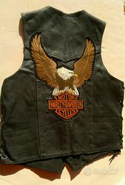 Corpetto vintage Harley Davidson in pelle da moto