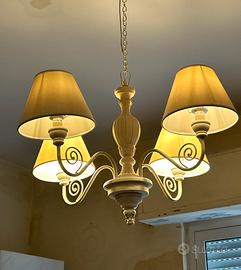 Lampadario 4 luci shabby