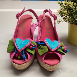 sandali zeppe fucsia n. 39