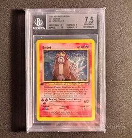 🌋 Pokémon Entei Holo 1st Ed Neo Revelation BGS 7.5