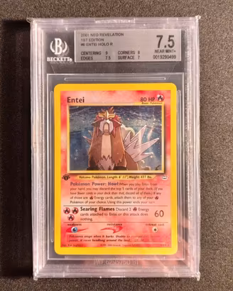 🌋 Pokémon Entei Holo 1st Ed Neo Revelation BGS 7.5