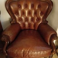 Poltrona vintage in vera pelle