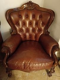 Poltrona vintage in vera pelle